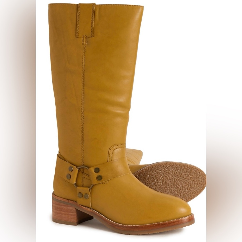 Frye Camryn Tall Shaft Harness Boots Banana - Leather (For Women) Sz 8.5